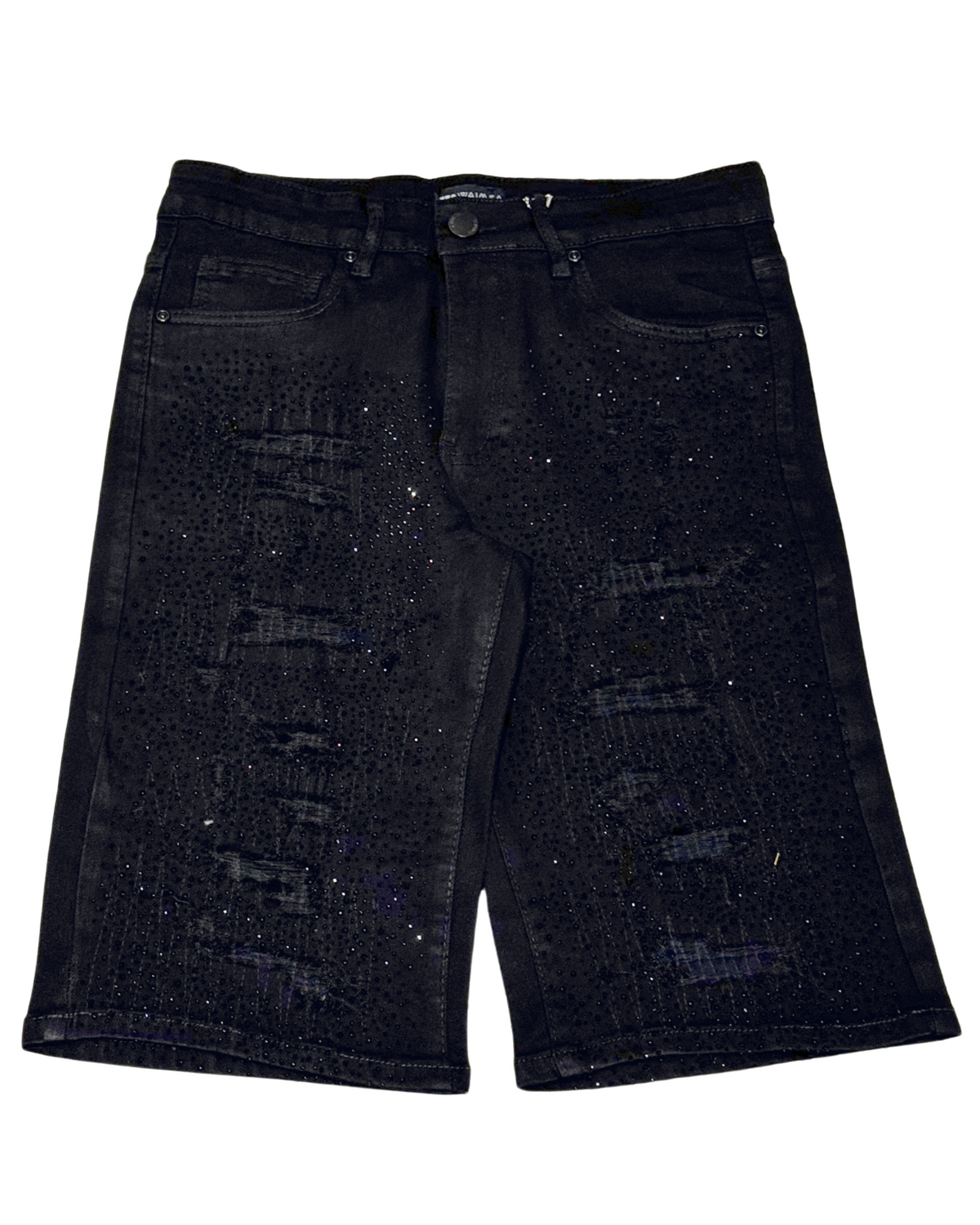 WAIMEA Black NY Ripped Skinny Fit Shorts – Style M7516D
