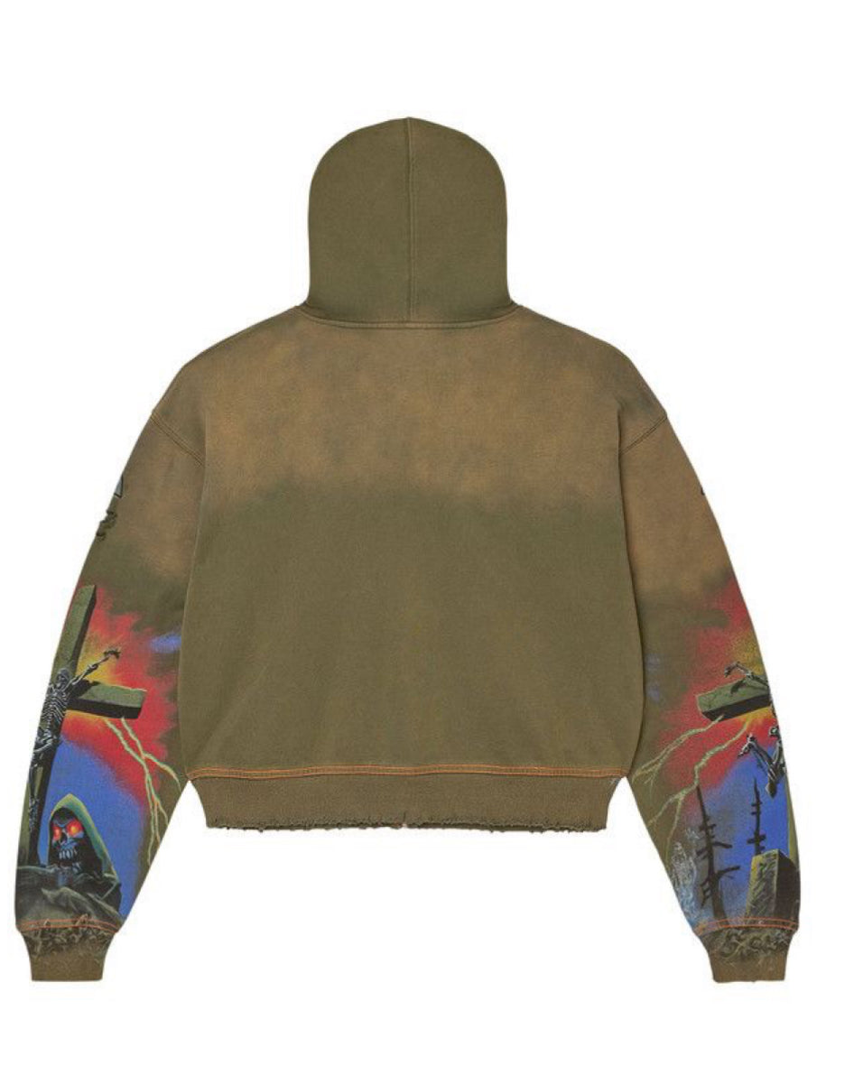 Vale Olive Damned Zip Hoodie