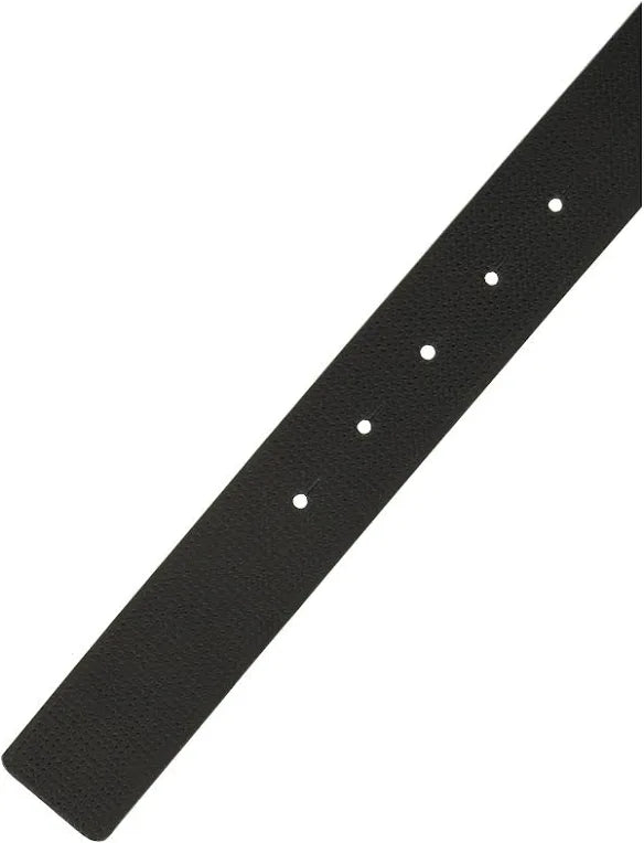 ARMANI EXCHANGE BLACK LEATHER BELT WITH RECTANGULAR BUCKLE
