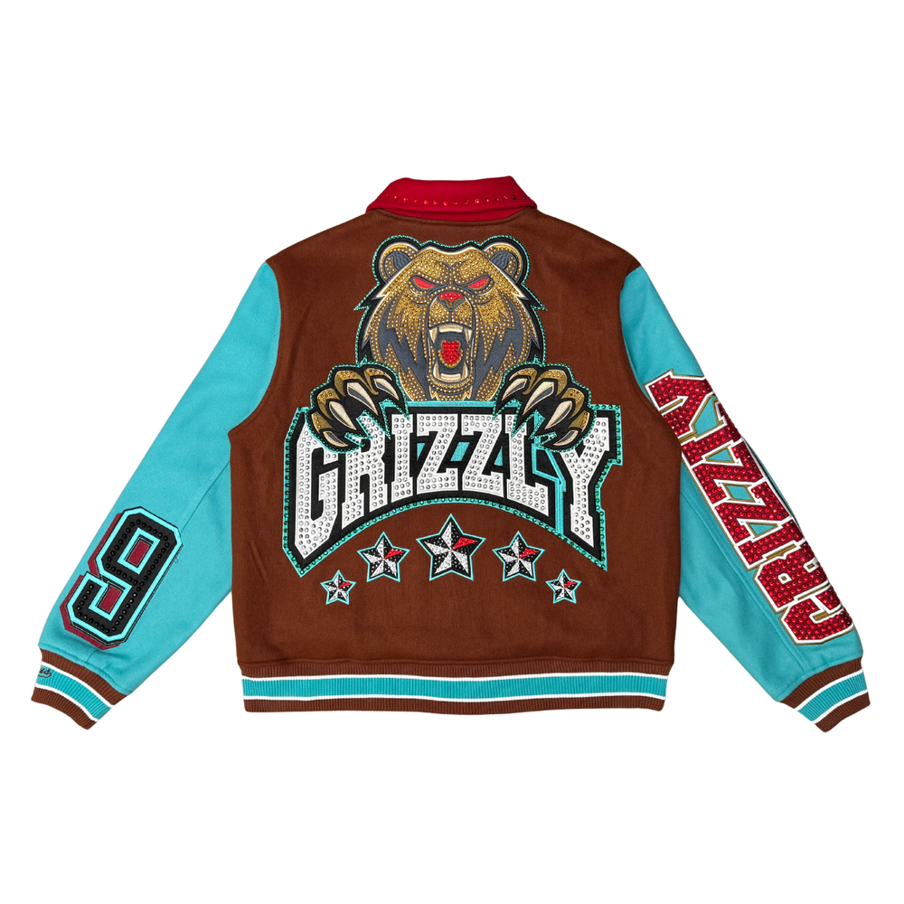 Vicious Grizzly Varsity Jacket - Brown