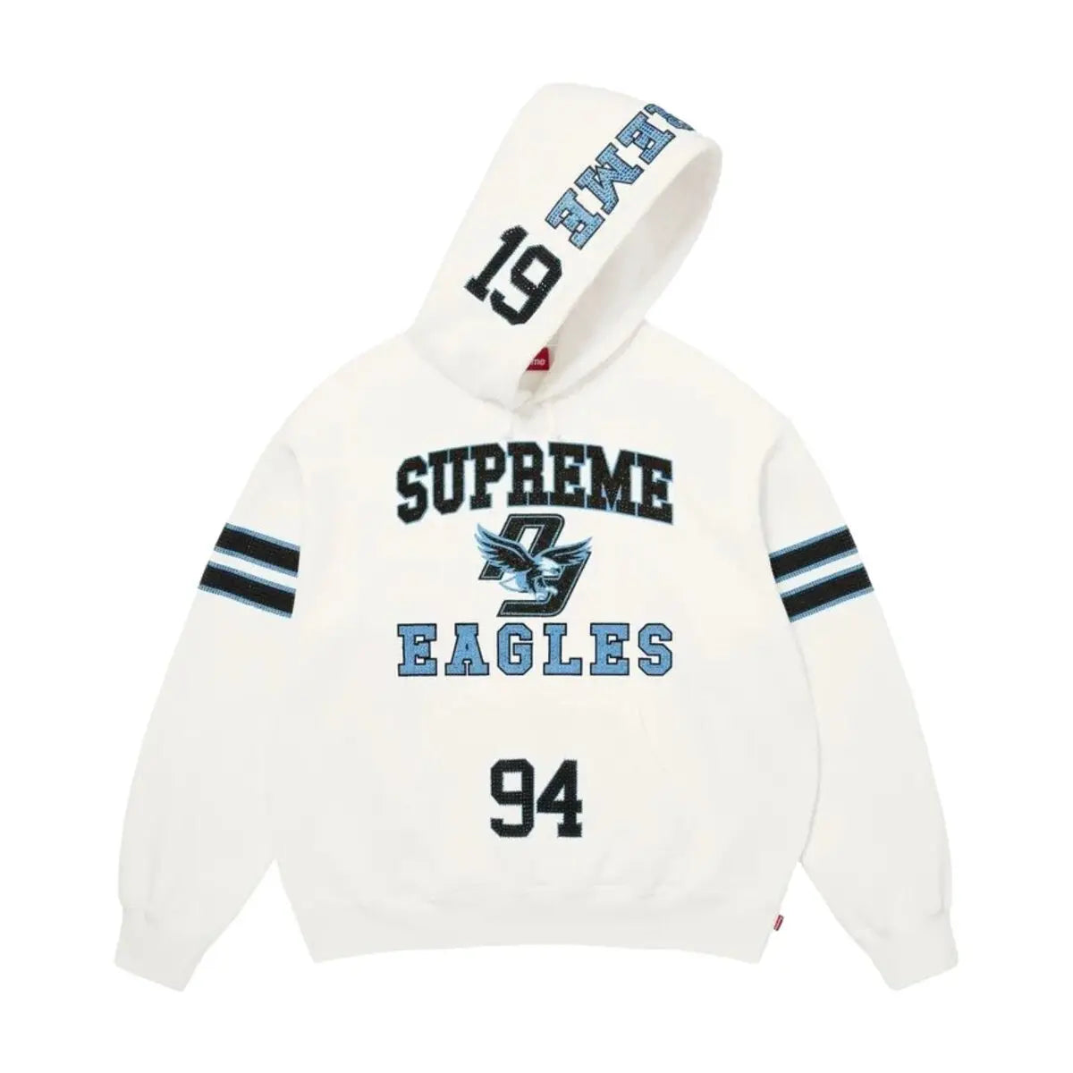 Supreme® Rhinestone Eagle Hooded Sweatshirt - White