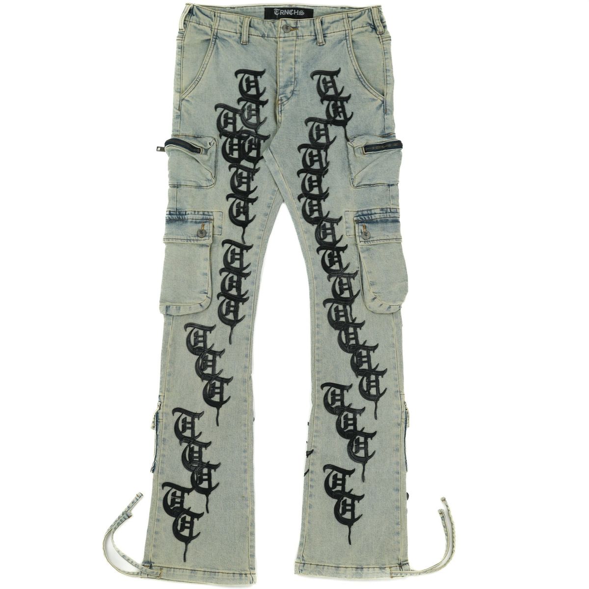 TRNCHS KHANDAQ" Light Wash Cargo Denim