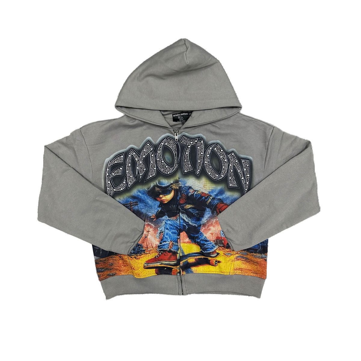 Mix emotions Last Ride’ Rhinestone Hoodie