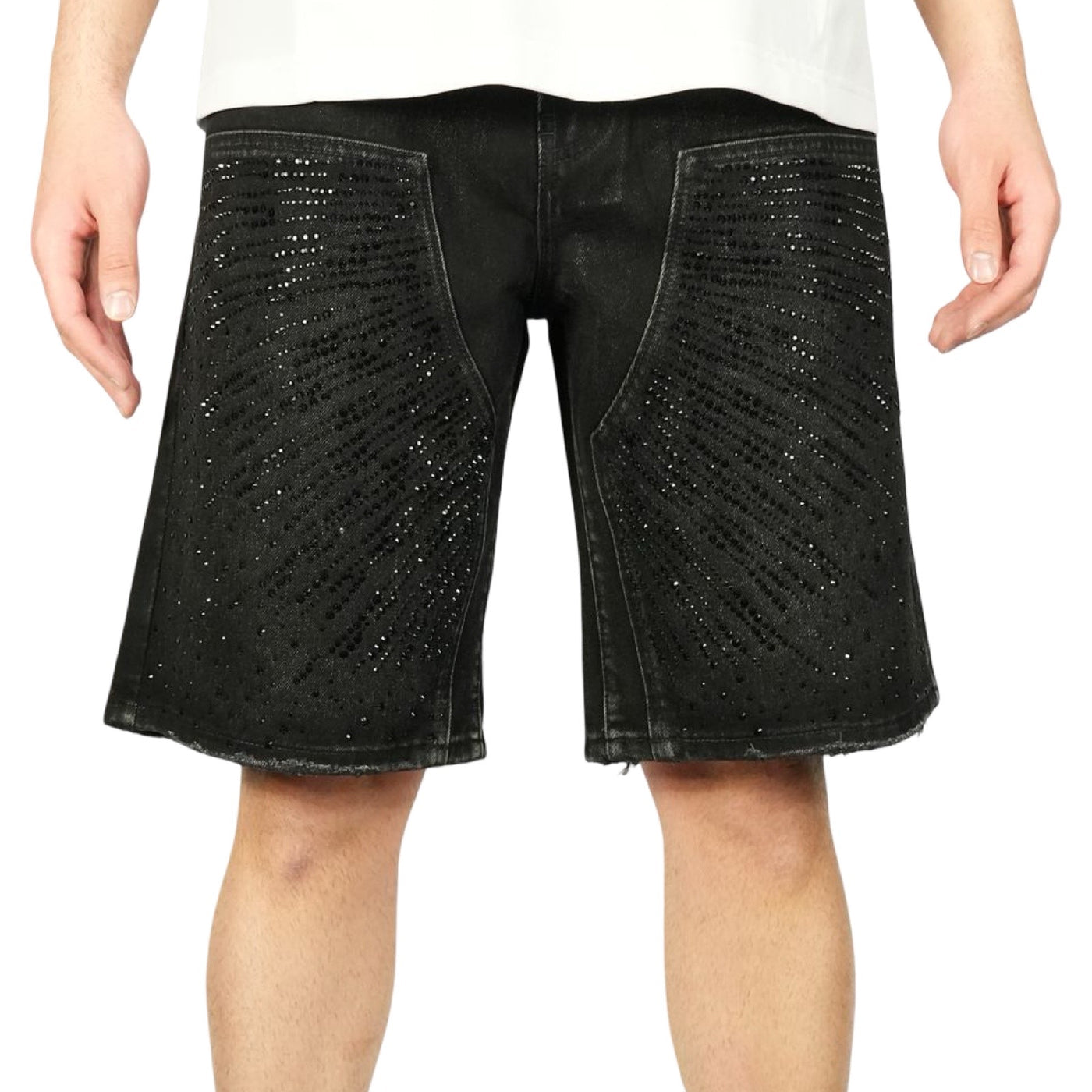 preme Drop gems” crystal black shorts
