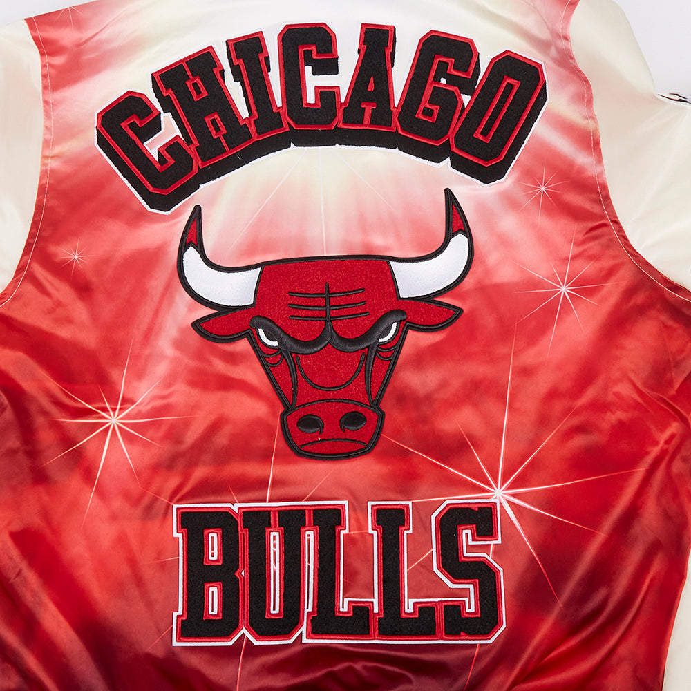 Pro standard NBA CHICAGO BULLS SUBLIMATED MEN'S SATIN JACKET-WHITE
