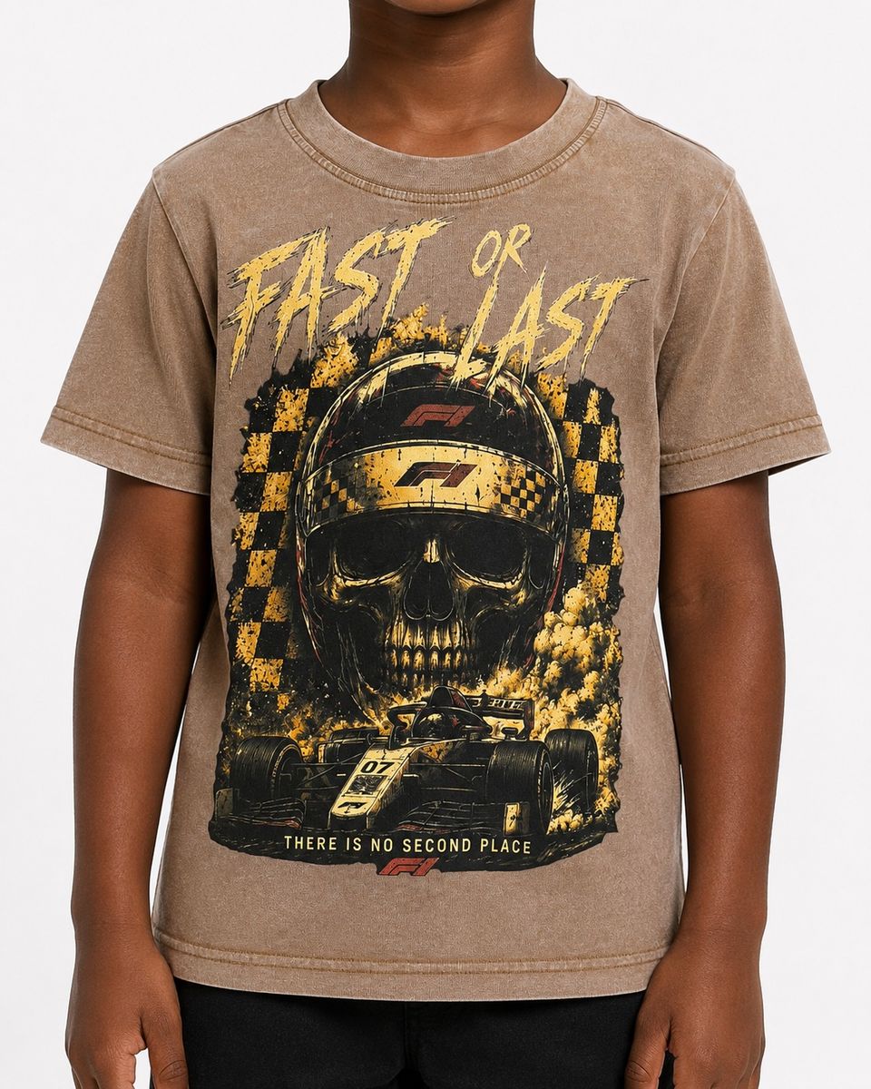 Dstrkt Kids Tee Fast Or Last Brown