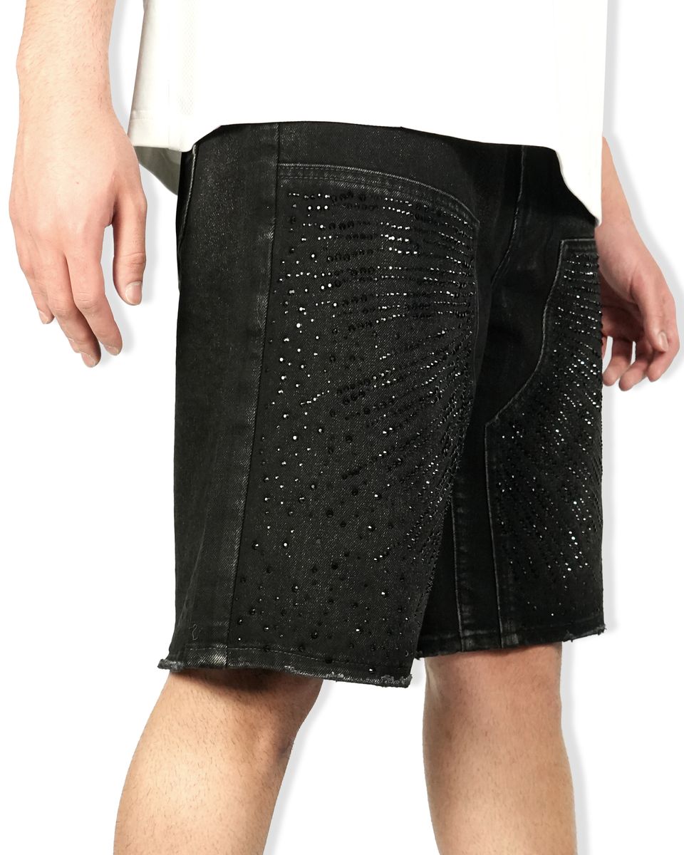 preme Drop gems” crystal black shorts
