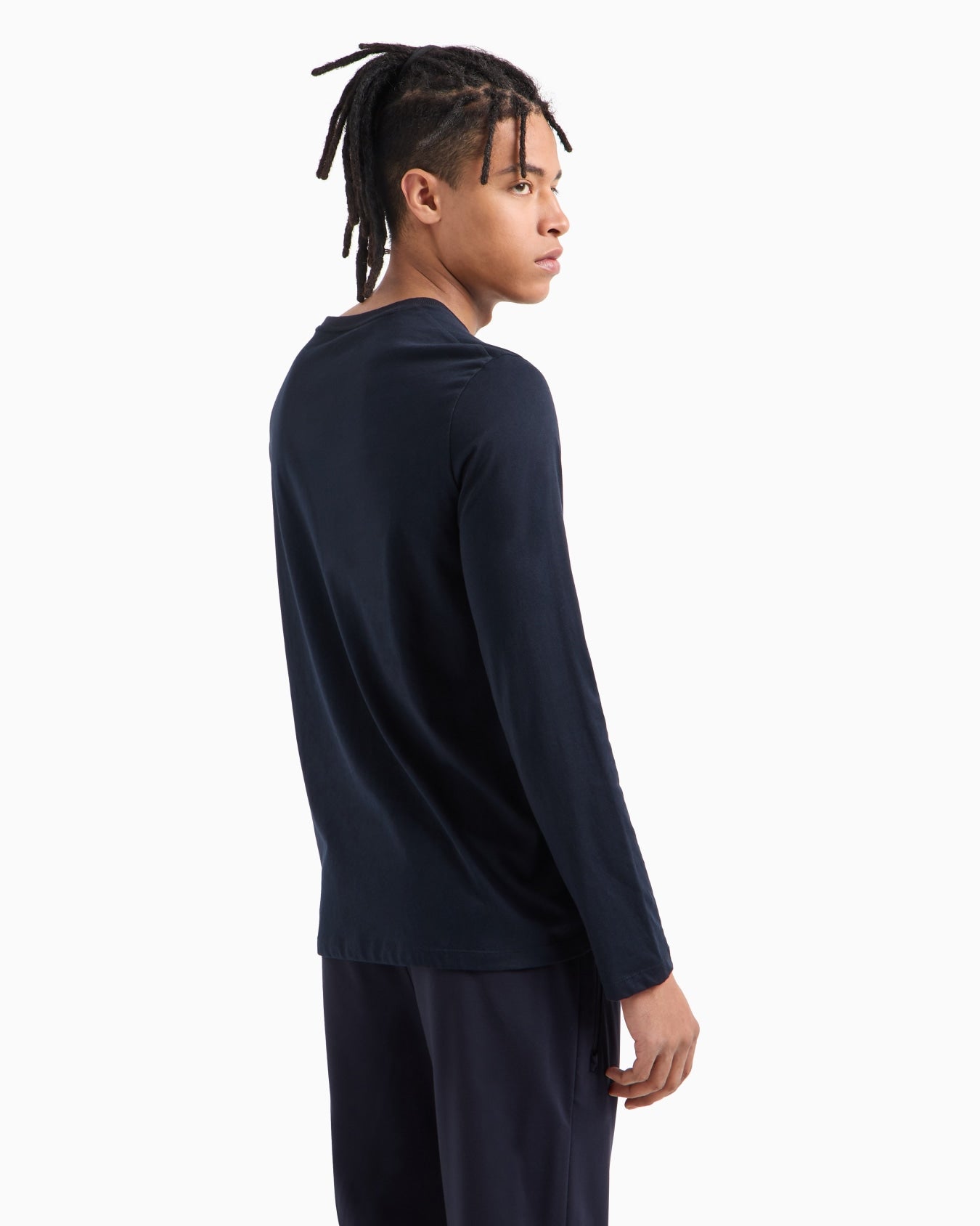 Armani Exchange Navy Long Sleeve T-Shirts