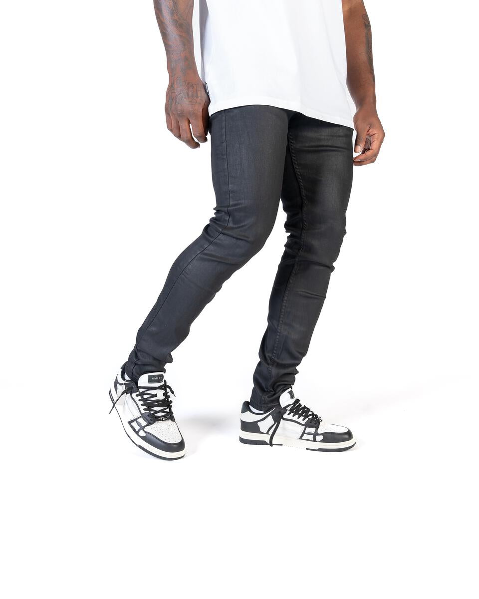 RELAPSE JEANS NO MORE 105 SKINNY DENIM BLACK WAX
