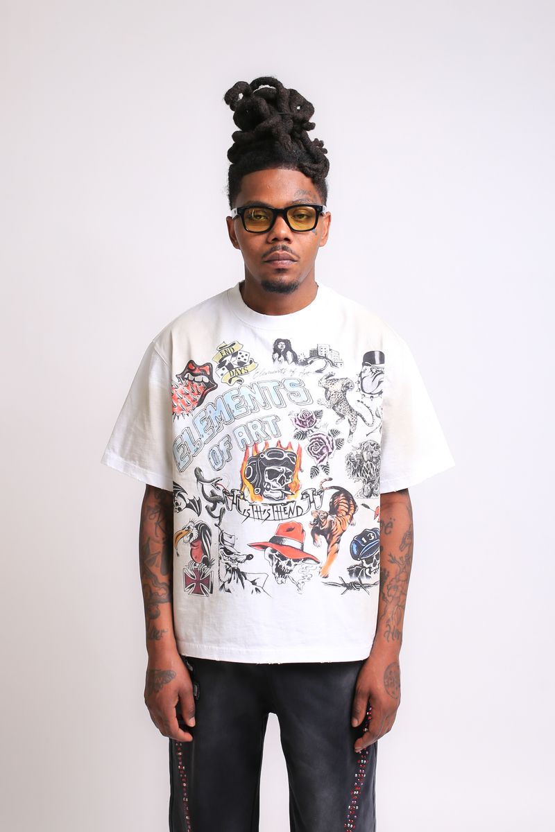 elements Outlaws Tee-White (EA-005)