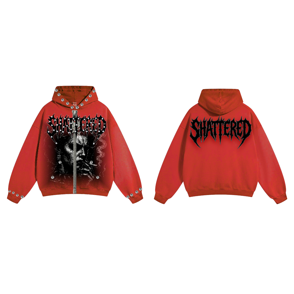Shattered Anxiety Red Hoodie