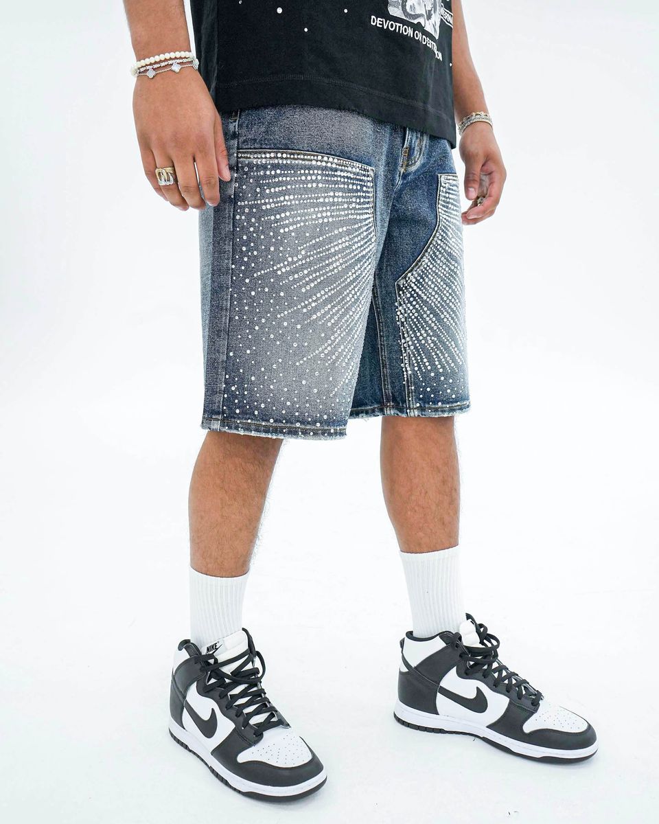 Preme “Drop Gems” Crystal Indigo Shorts