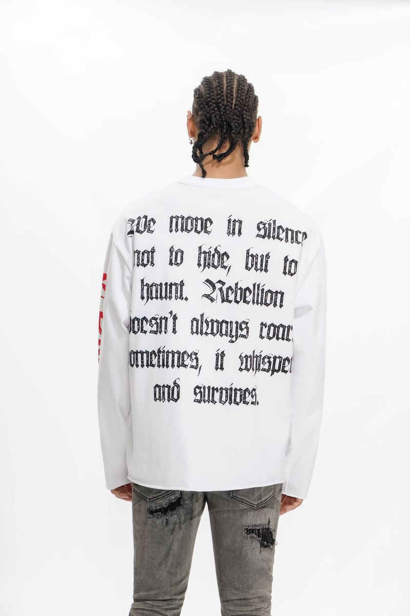 TRNCHS
"SHADOW REBELLION" WHITE LONG SLEEVE