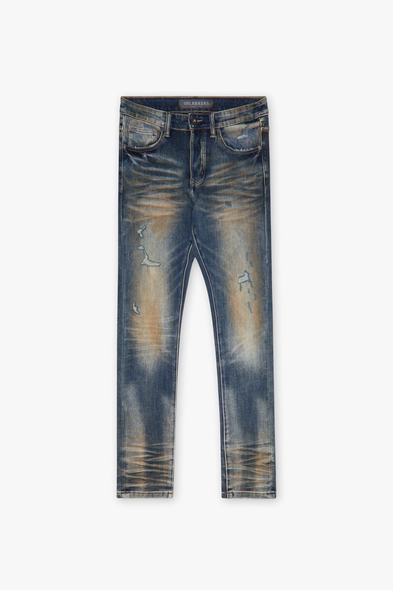Valabasas "Mr.Flex" Skinny Vintage Stain Blue