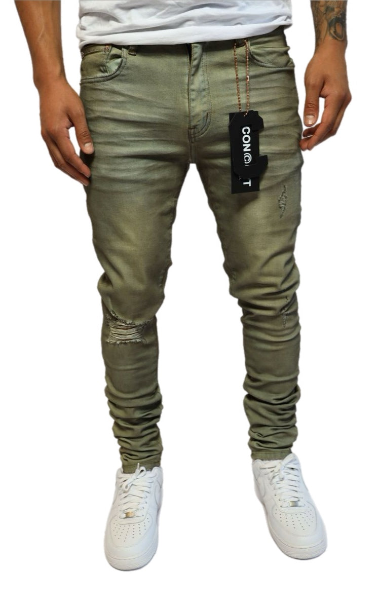 Concept Lead" skinny denim Jeans Green