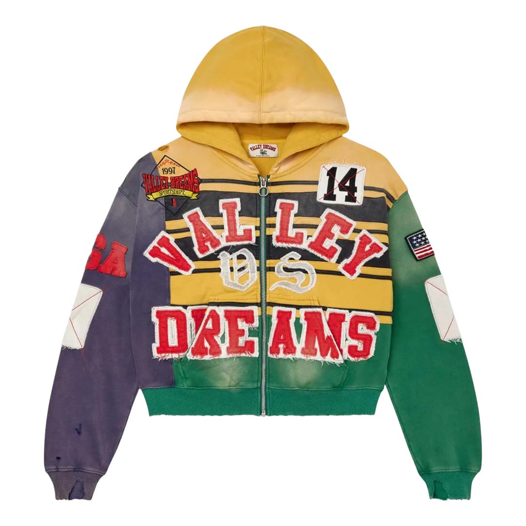 Vale Forever Collage Zip Up Hoodie Mardi Gras