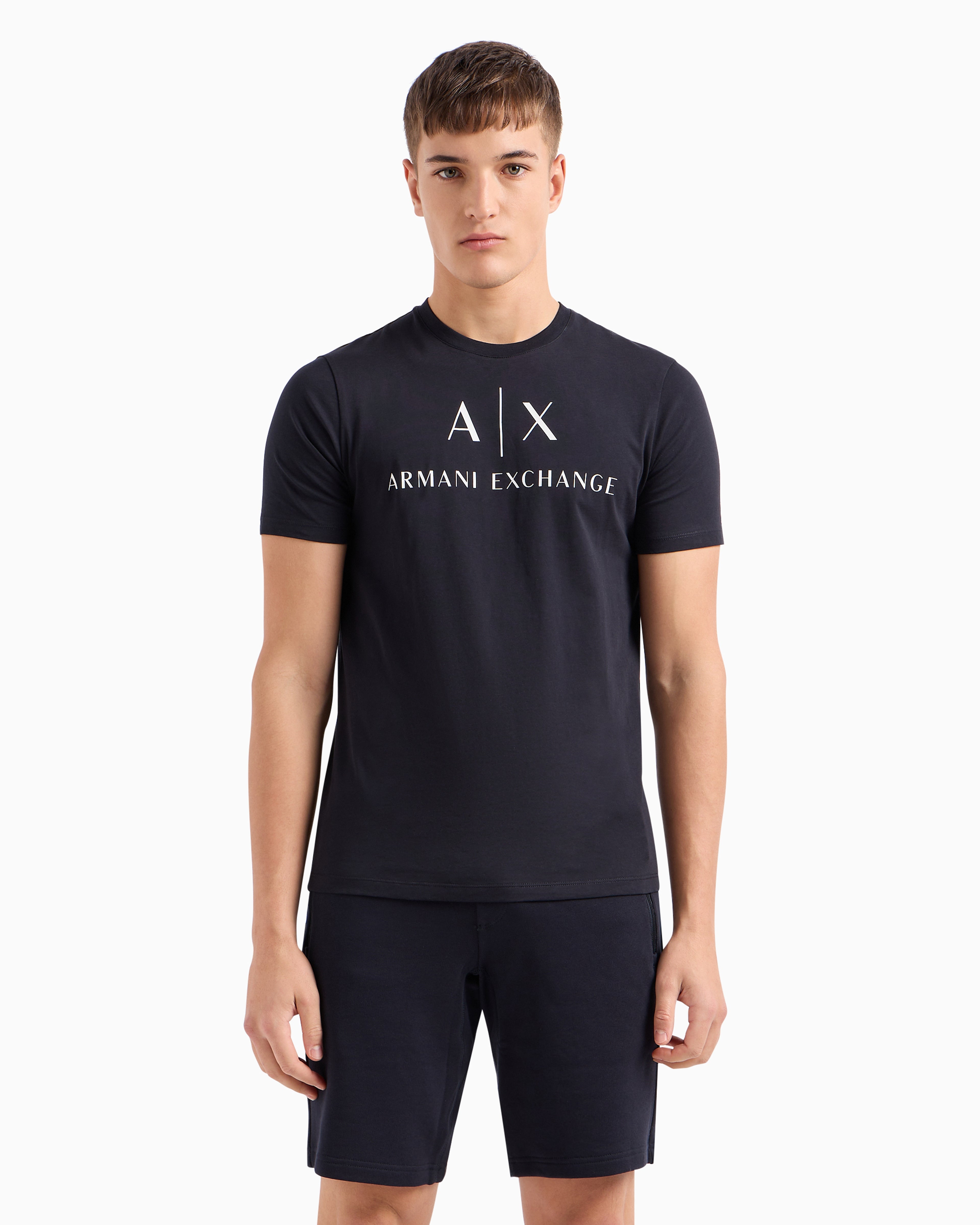 Armani Exchange navy Slim Fit Icon Logo Tshirt