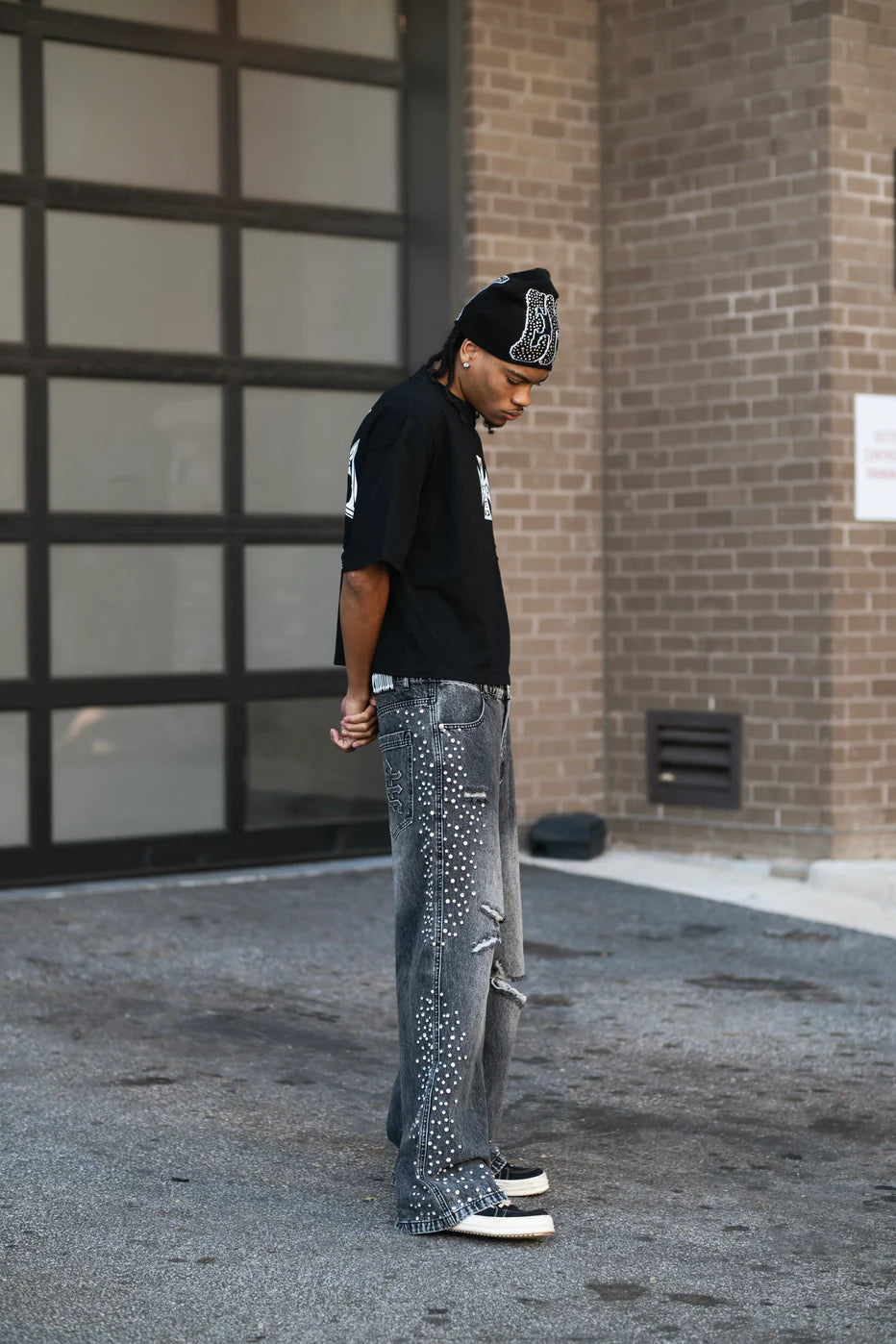 Mix emotions Grey ‘Stone’ Baggy Jeans