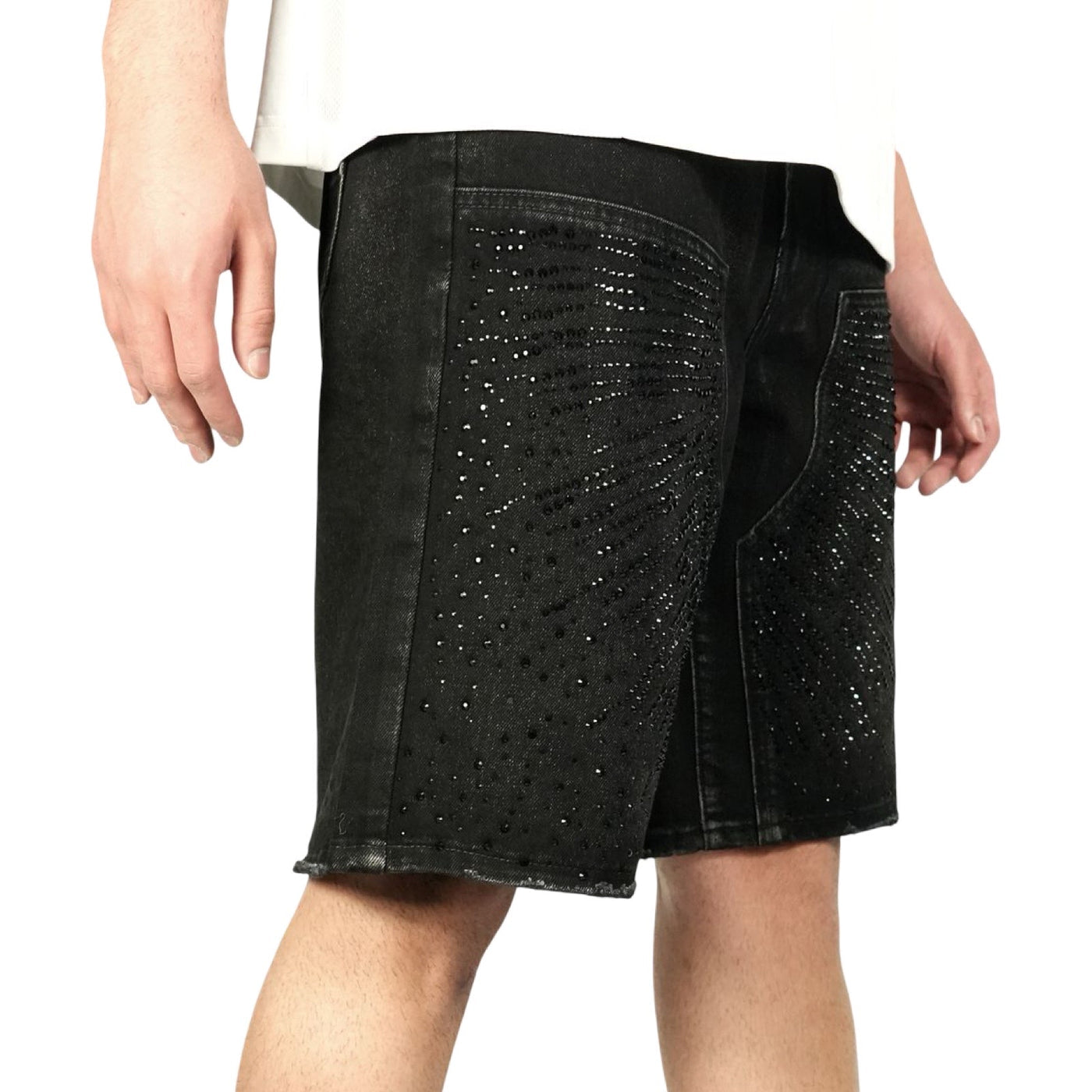 preme Drop gems” crystal black shorts