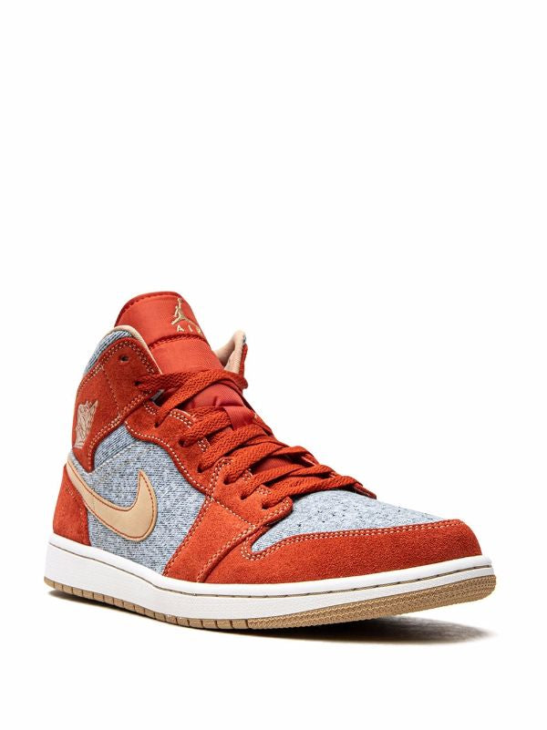 Air Jordan 1 Mid SE "Denim Red Suede" sneakers