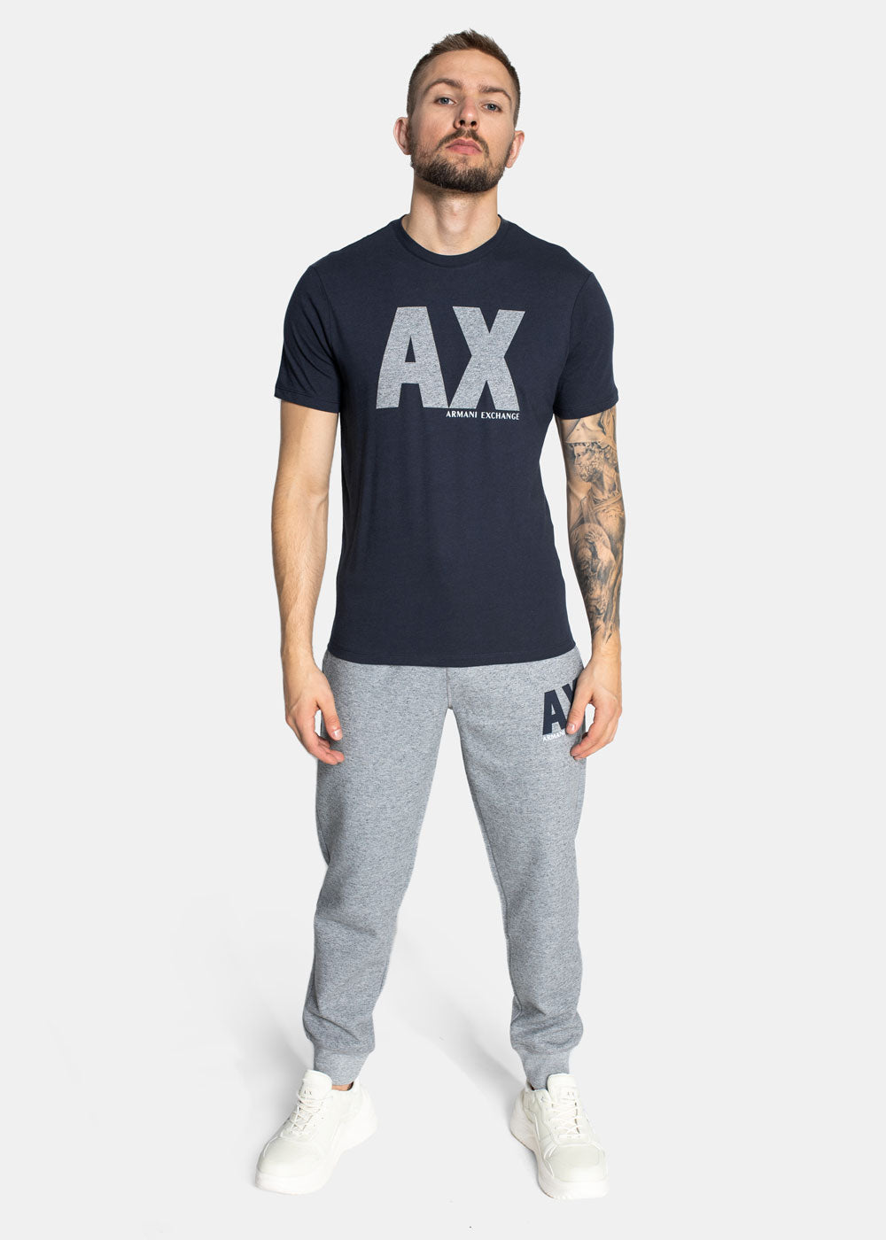 Armani Exchange Regular Fit Navy Grey Tshirt