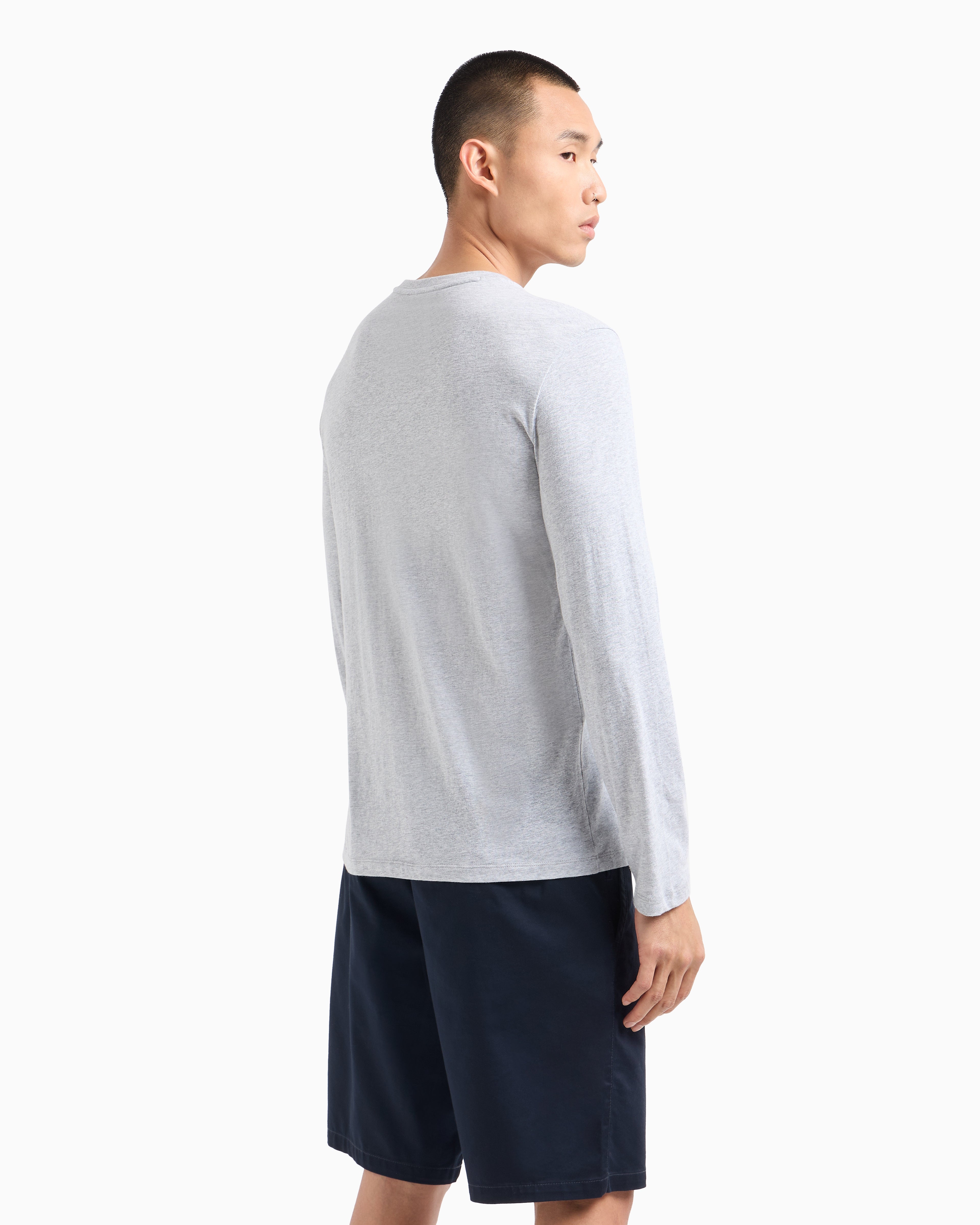 Armani Exchange Slim Fit Grey Long Sleeve T-Shirts