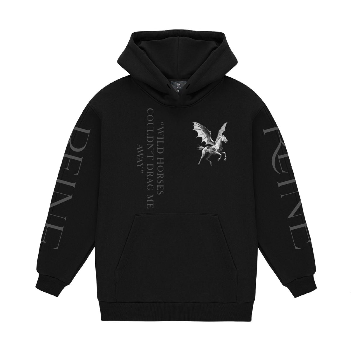 WILD HORSES" LUXURY 17 oz. BLACK HOODIE