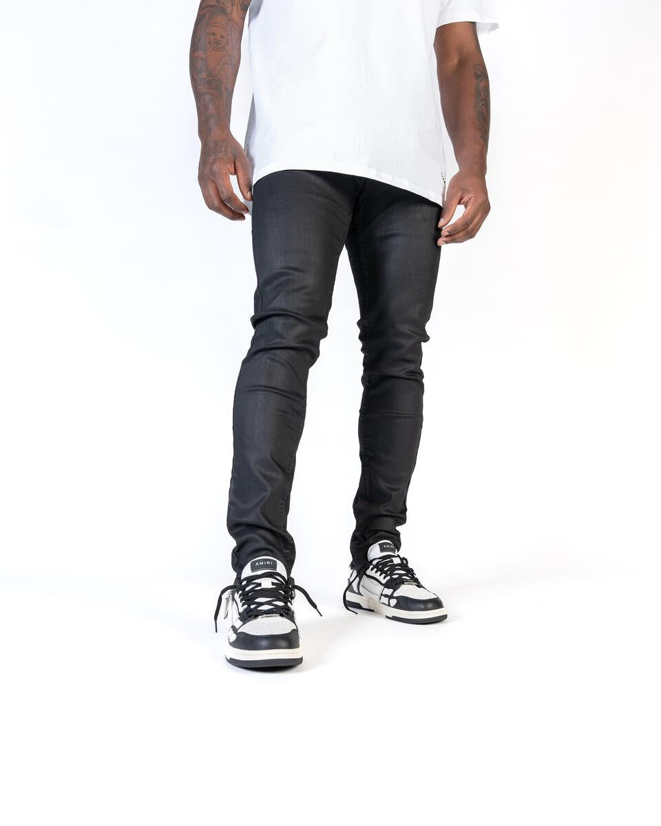 RELAPSE JEANS NO MORE 105 SKINNY DENIM BLACK WAX