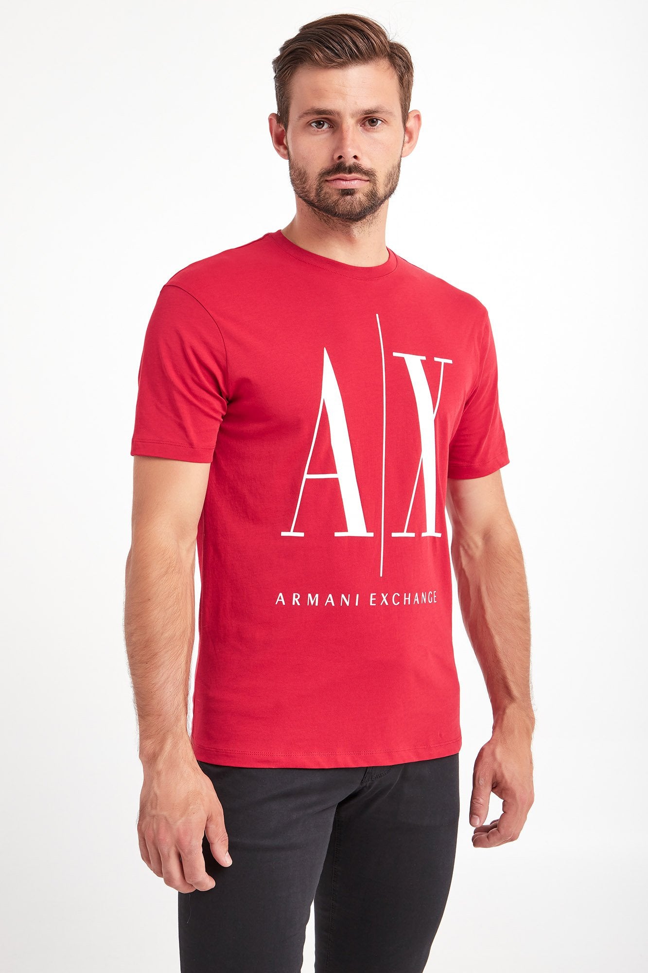 Armani Exchange Red White Icon Logo Tshirt