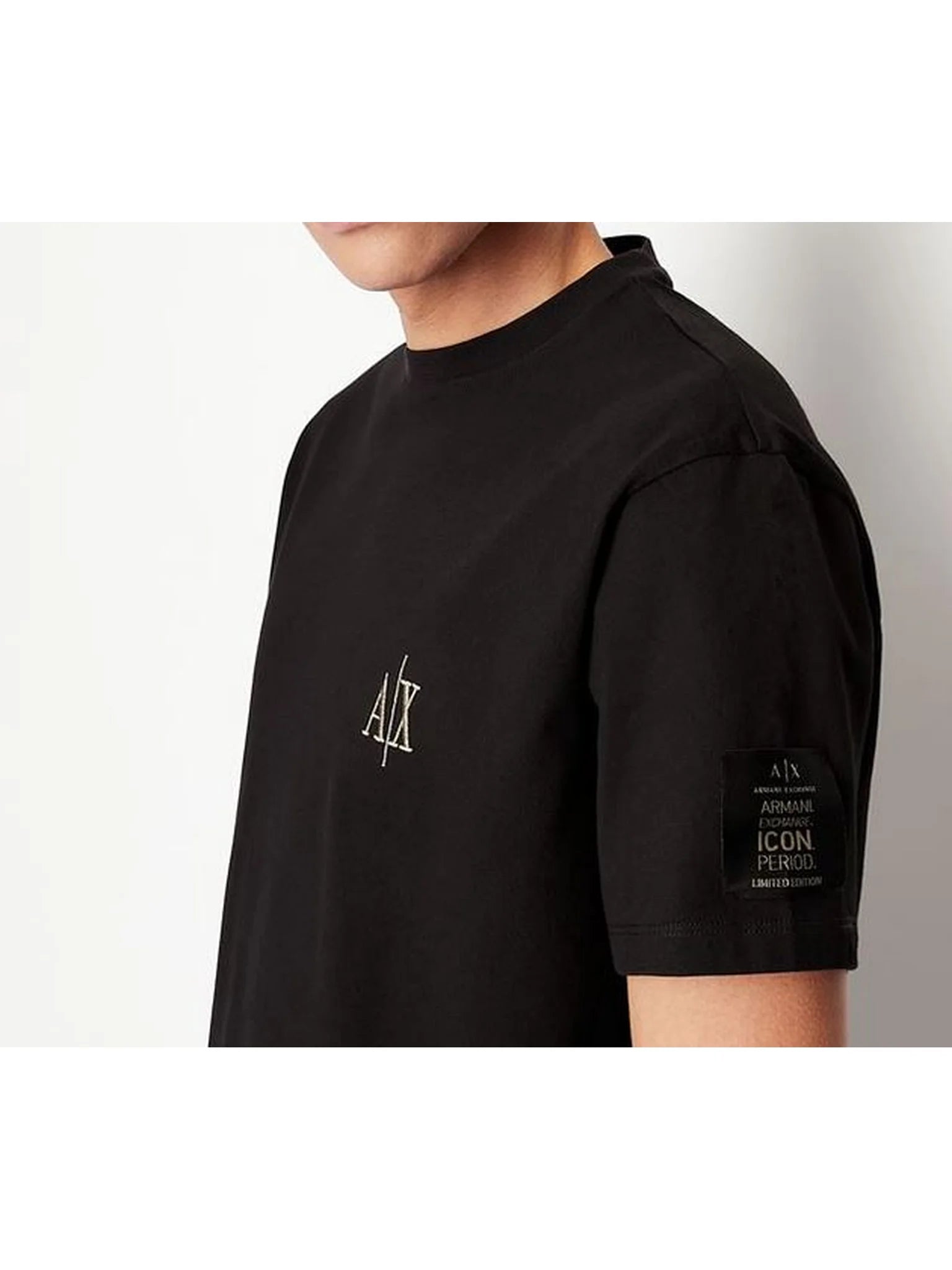 Armani Exchange Regular Black,Gold Icon Logo Tshirt