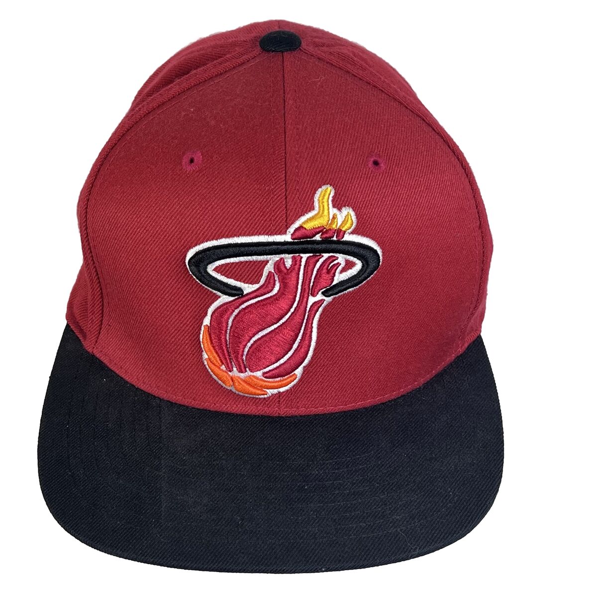 Miami Heat Snapback OS Red Black Hat Mitchell & Ness Hardwood Classics NBA Cap