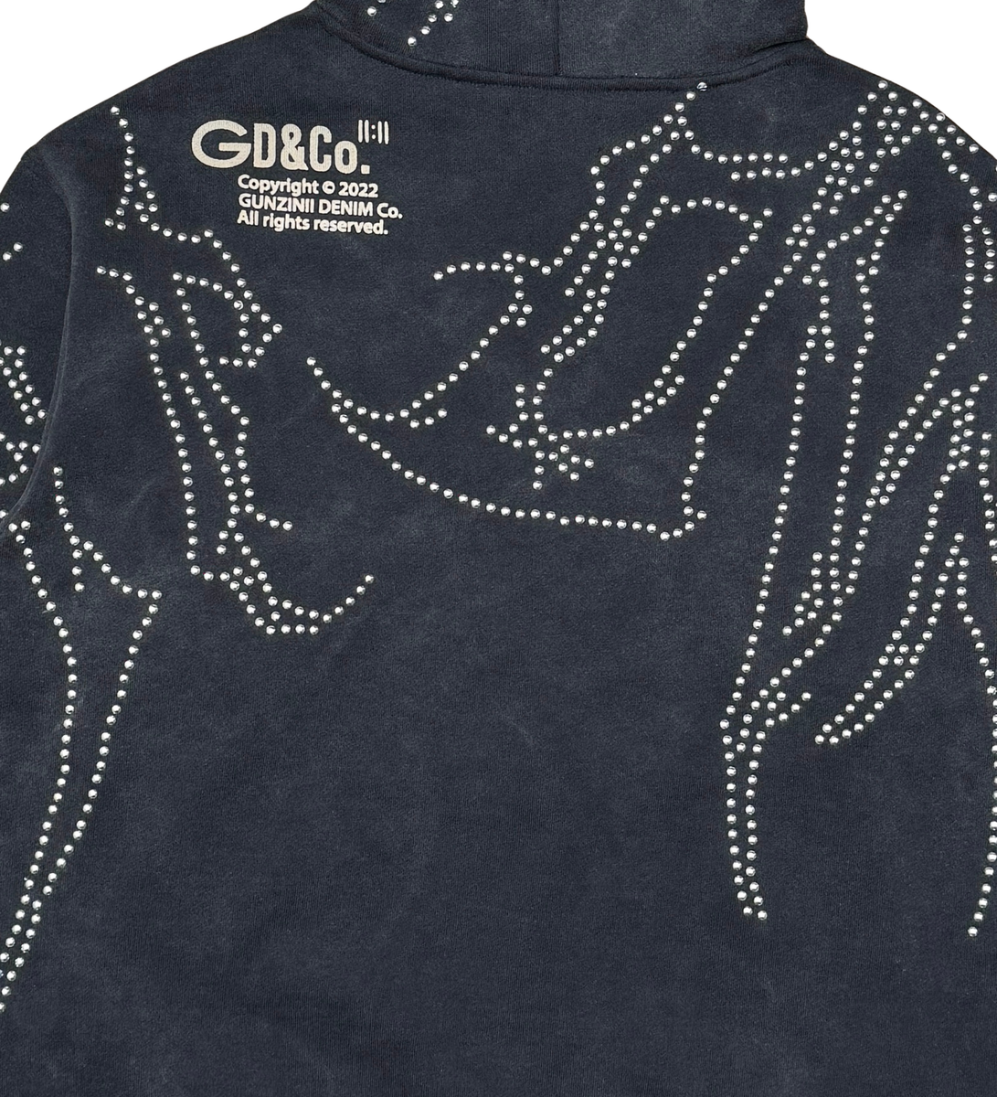 GUNZINII STUDDED BLACK HOODIE