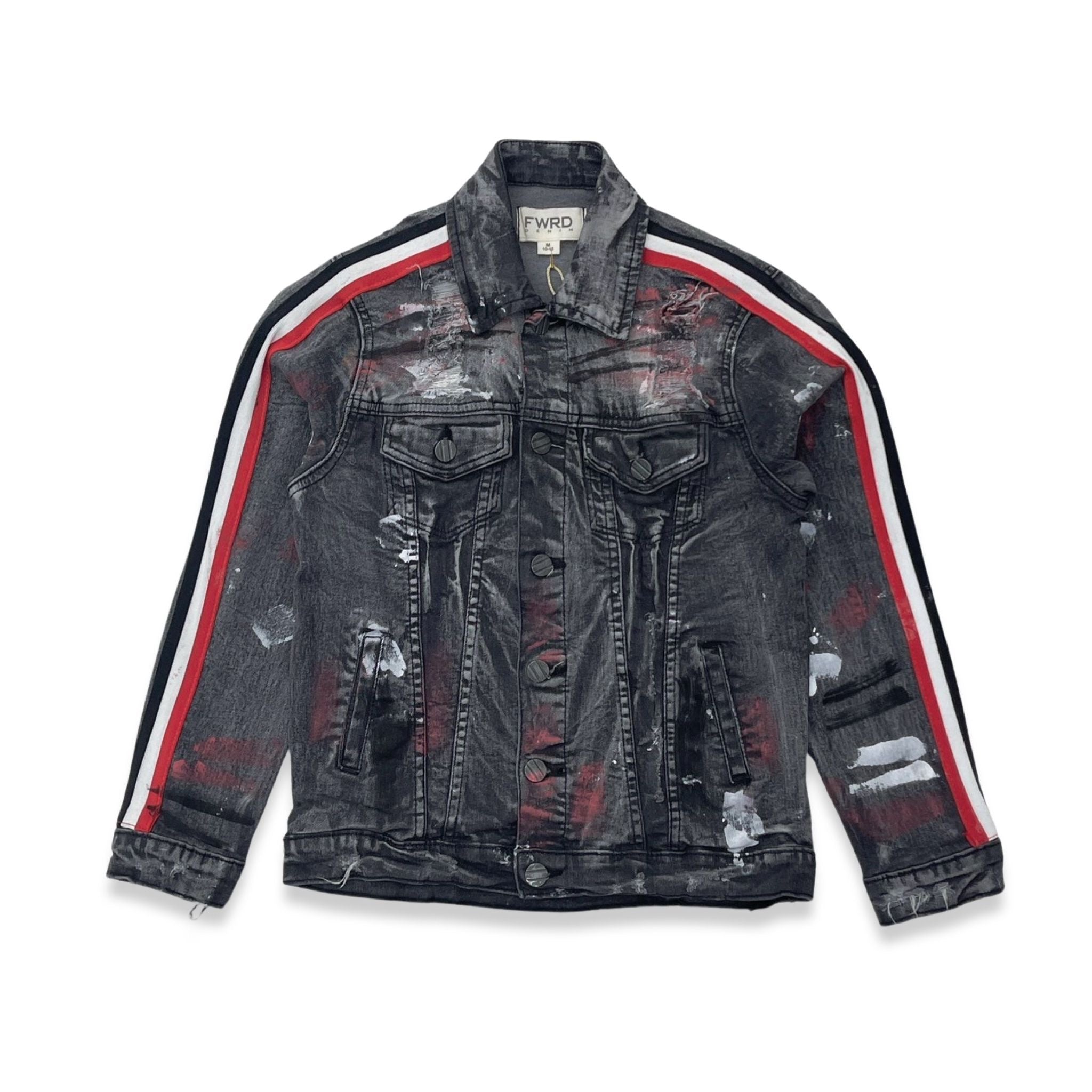 Fwrd Denim Grey Red stripe Jacket kids