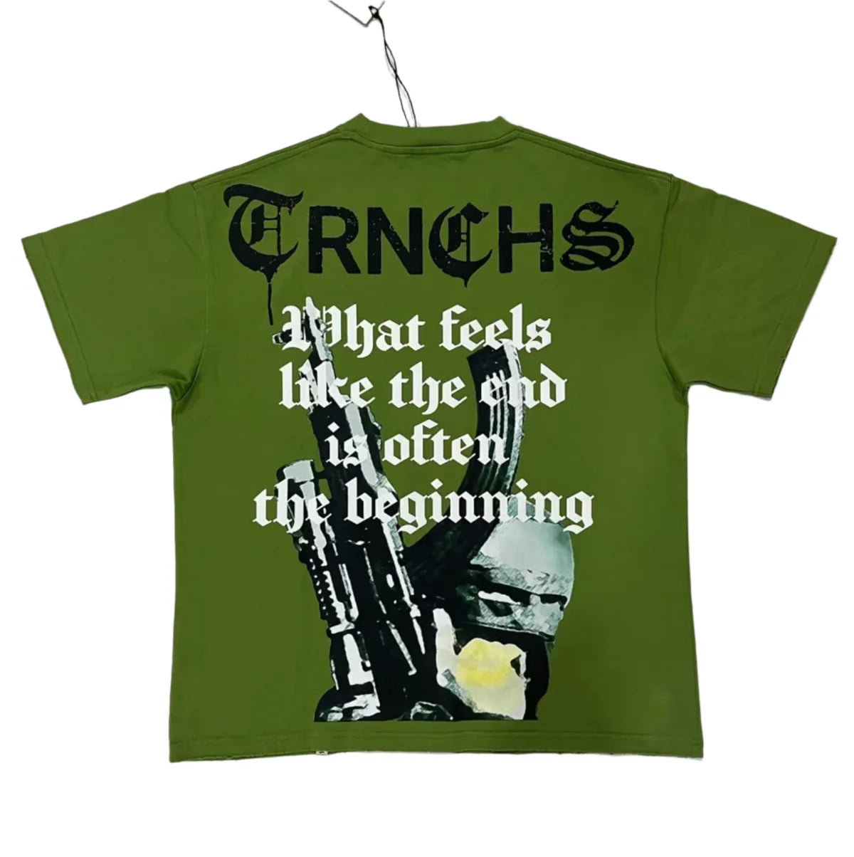 TRNCHS "MASKED_SOLIDER" OLIVE TEE