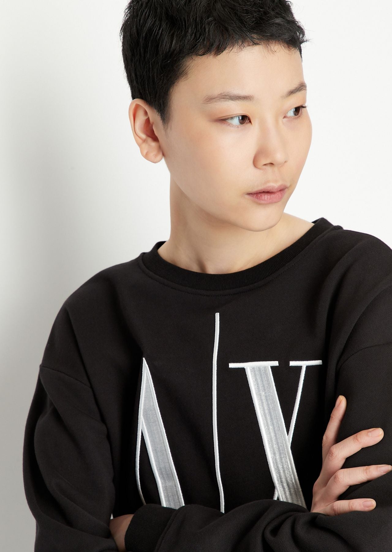 armani exchange Icon logo crew neck sweatshirt