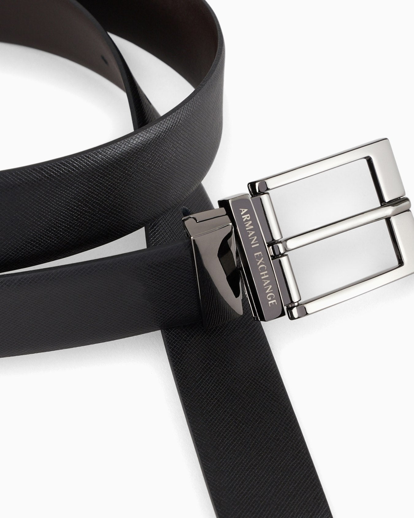 Armani Exchange Black LEATHER Reversible BELT