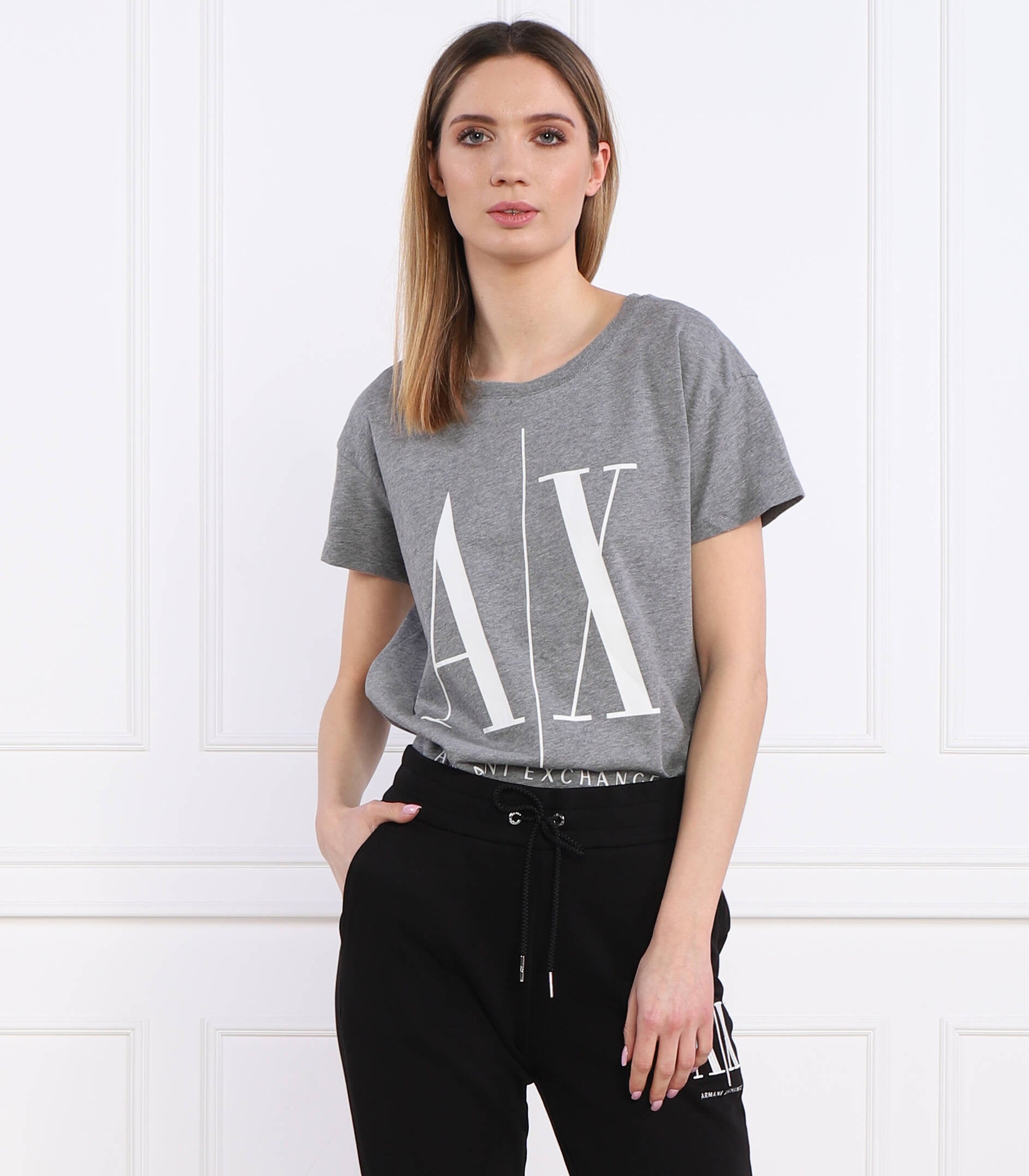 Armani Exchange Women Heather Grey Tshirt