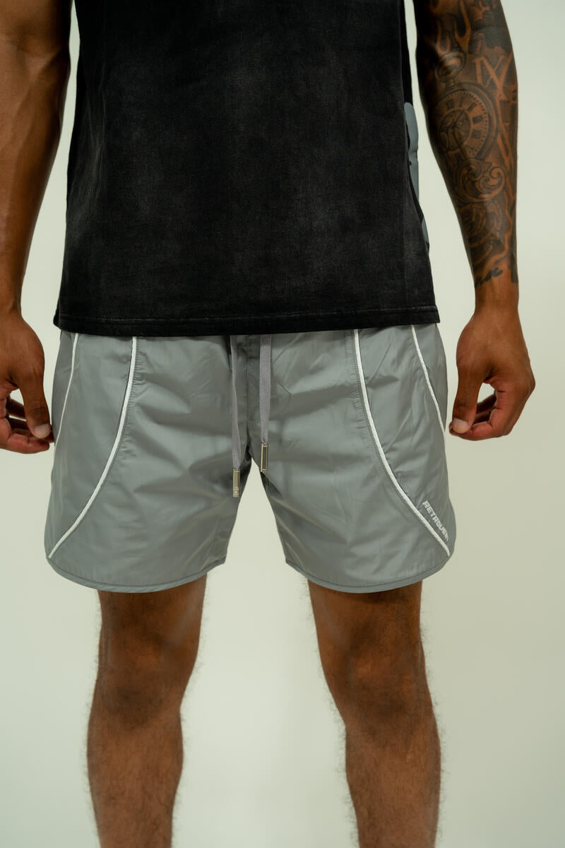 Retrovert Nylon Track Shorts Gray | Premium Apparel Shops