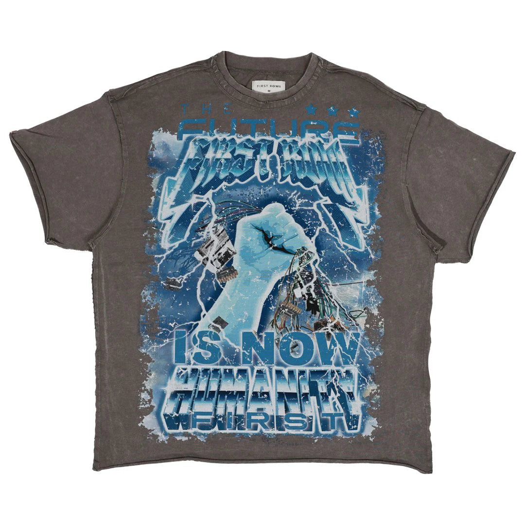 FR WASHED HUMANITY FIRST COURAGE TEE GREY