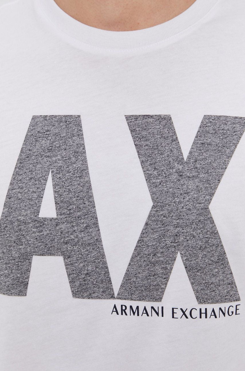 Armani Exchange Regular Fit White Grey Tshirt