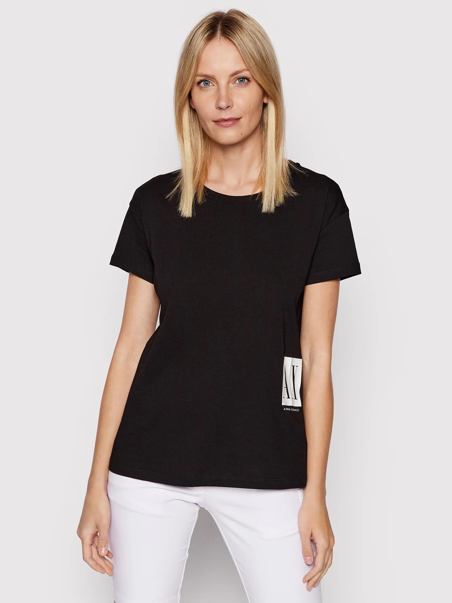 Armani Exchange women Black Regular fit Tshirt