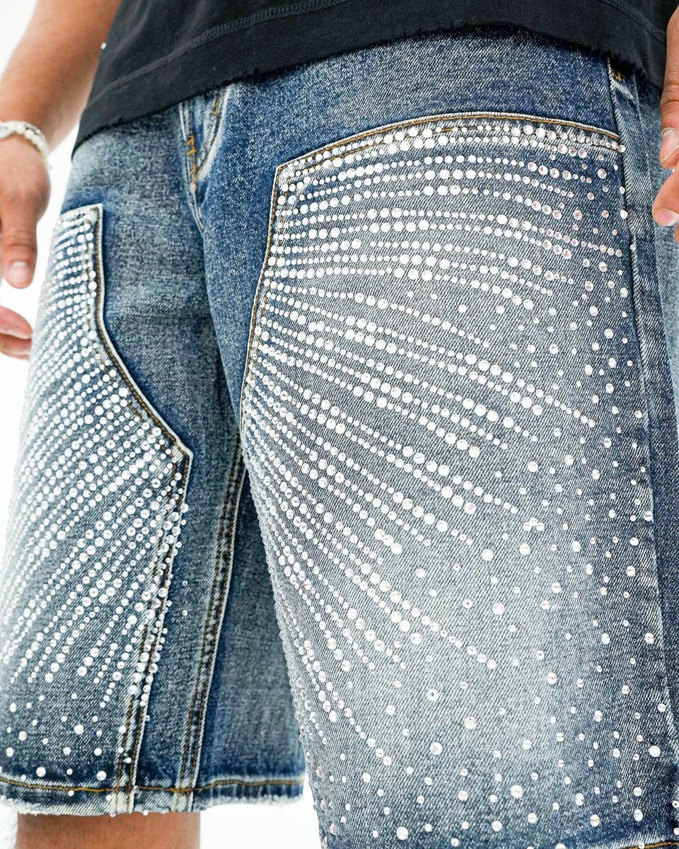 Preme “Drop Gems” Crystal Indigo Shorts