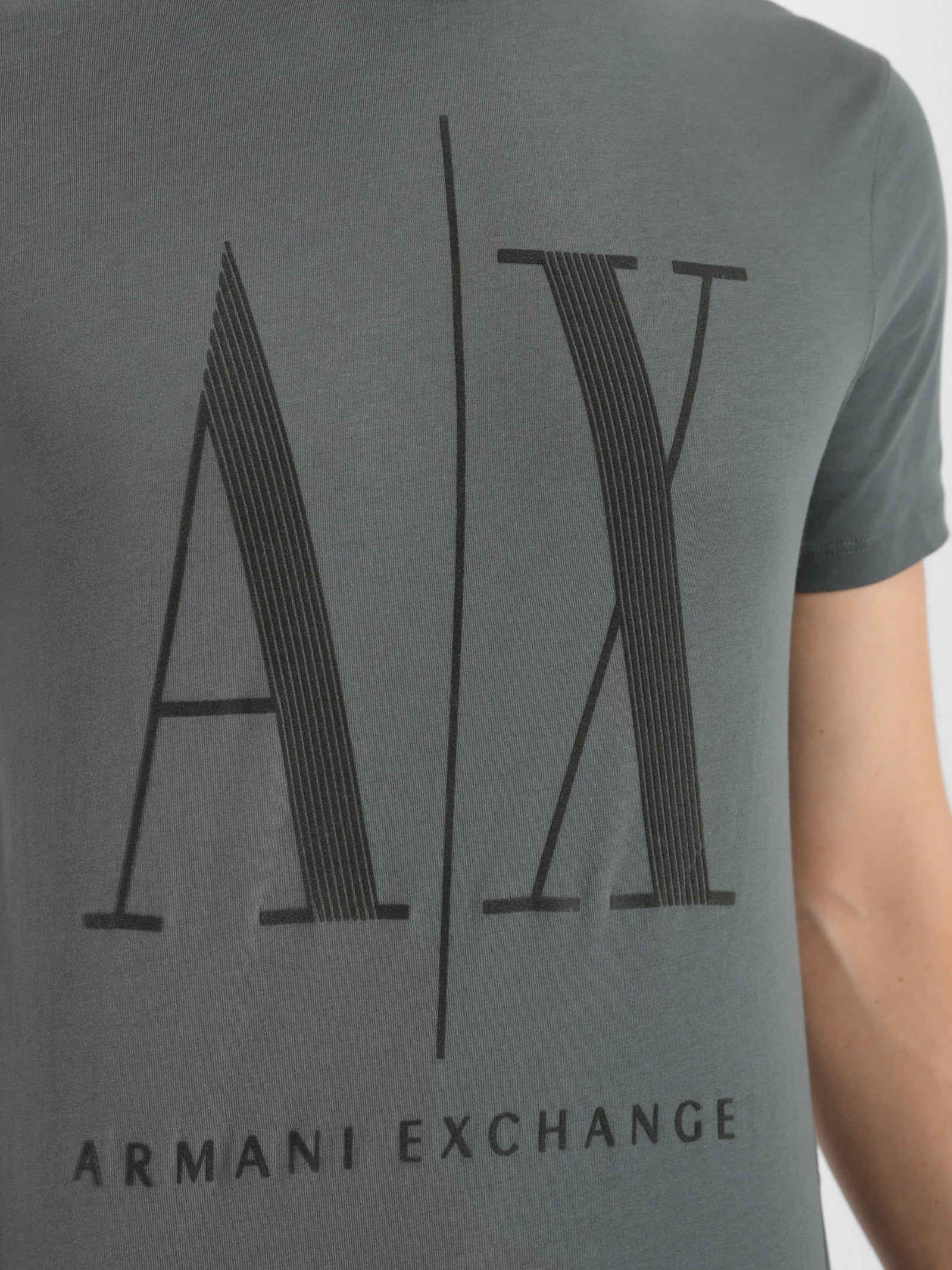 Armani Exchange Green Suede Icon Logo Tshirt
