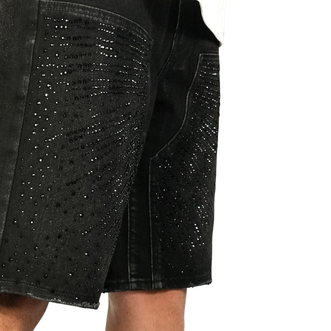 preme Drop gems” crystal black shorts