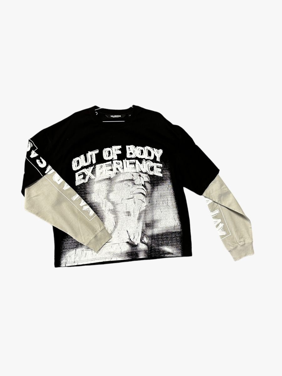 VALABASAS "CASCADA" BLACK DOUBLE LAYERED L/S