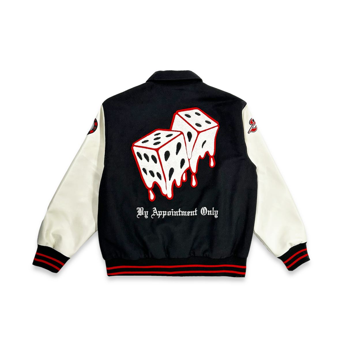 BY APPT ONLY VARSITY JACKET (RED/BLACK) (BAO-F24-020 BY APPT ONLY VARSITY JACKET (RED/BLACK) (BAO-F24-020