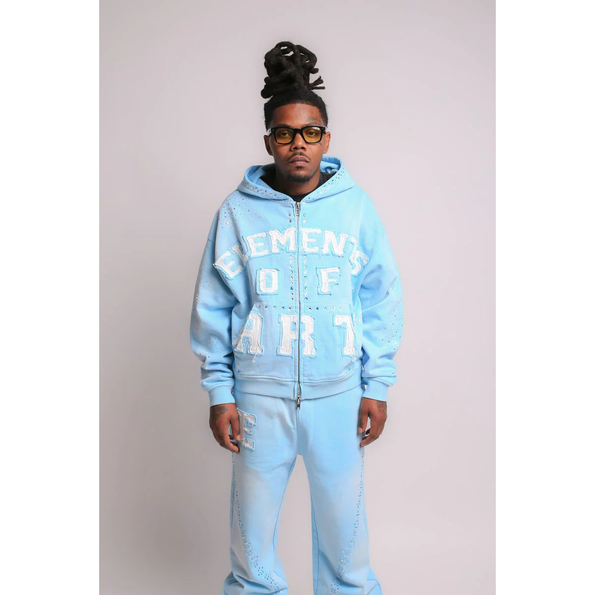 Elements of Art Cluster Jogger Set – Light Blue