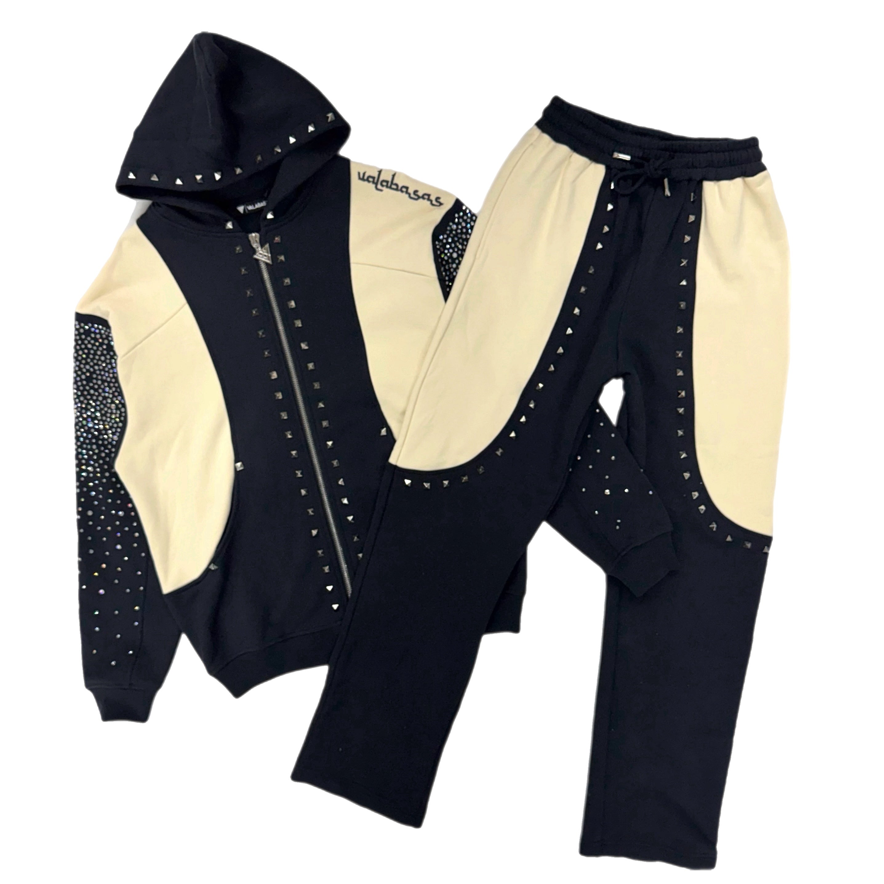 VALABASAS - RHINESTONE CHIEF SWEAT SUIT BLACK