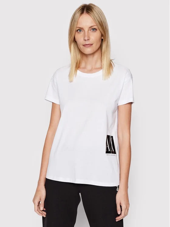 Armani Exchange Women White Regular Fit T-shirt