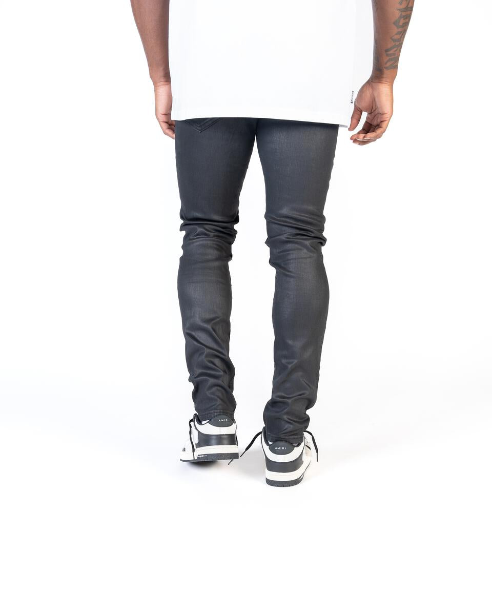 RELAPSE JEANS NO MORE 105 SKINNY DENIM BLACK WAX